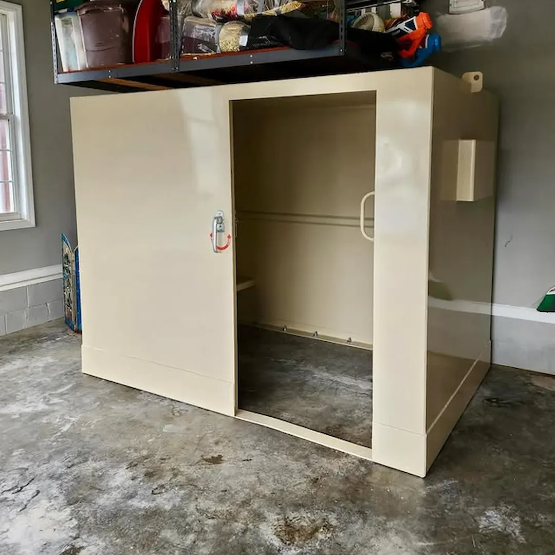 Residential Storm Shelter Indoor Garage Underneath Storage Rack