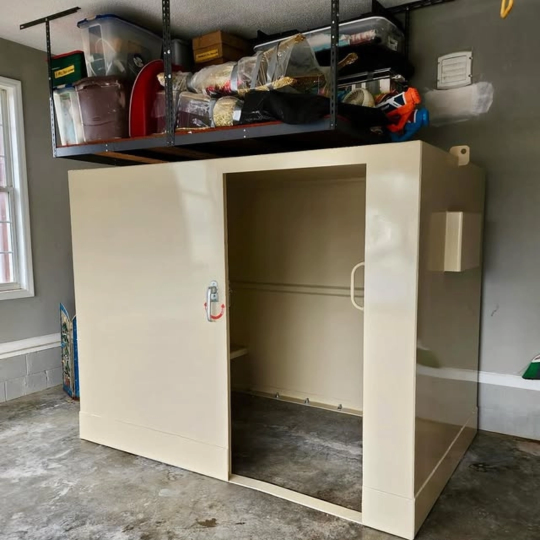 Residential Storm Shelter Indoor Garage Underneath Storage Rack